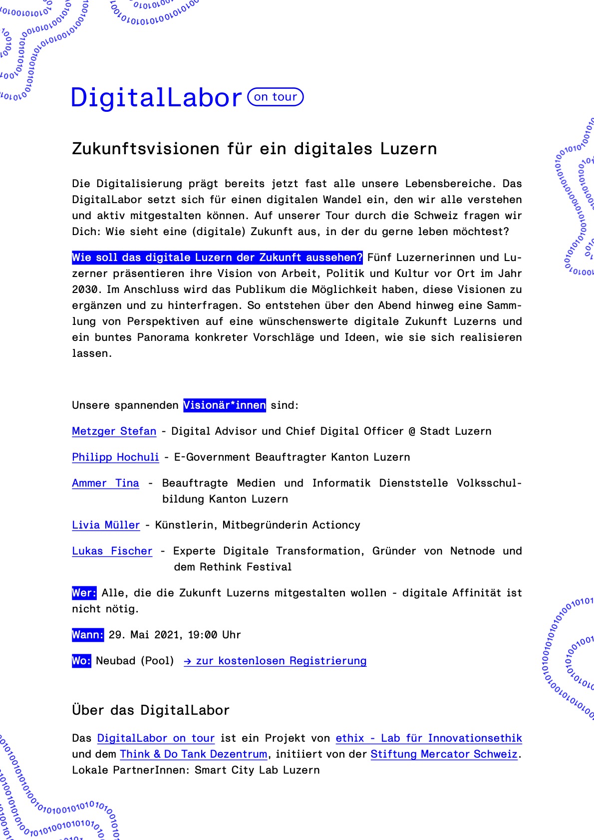 Flyer mit Text