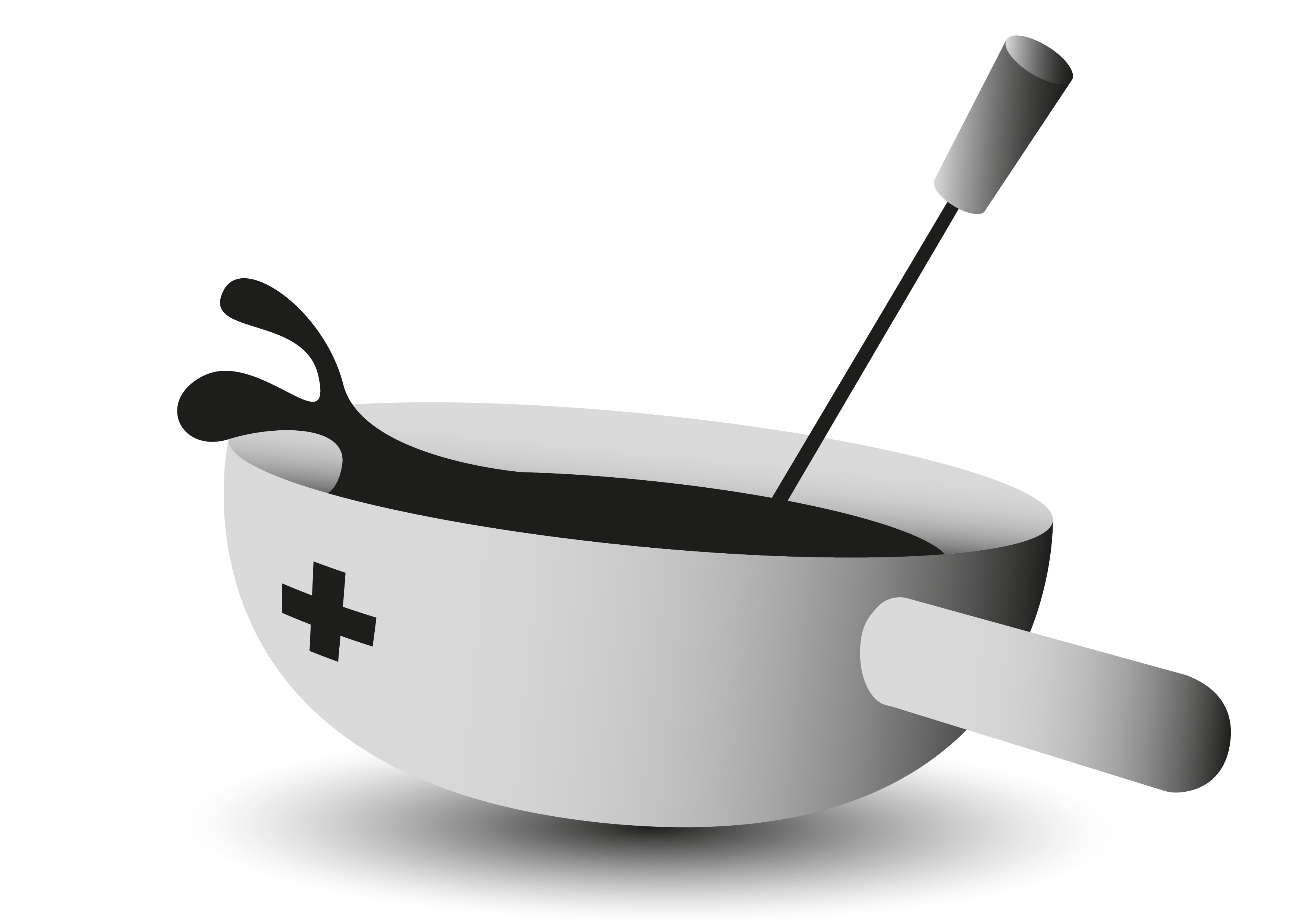 caquelon fondue Topf Illustration