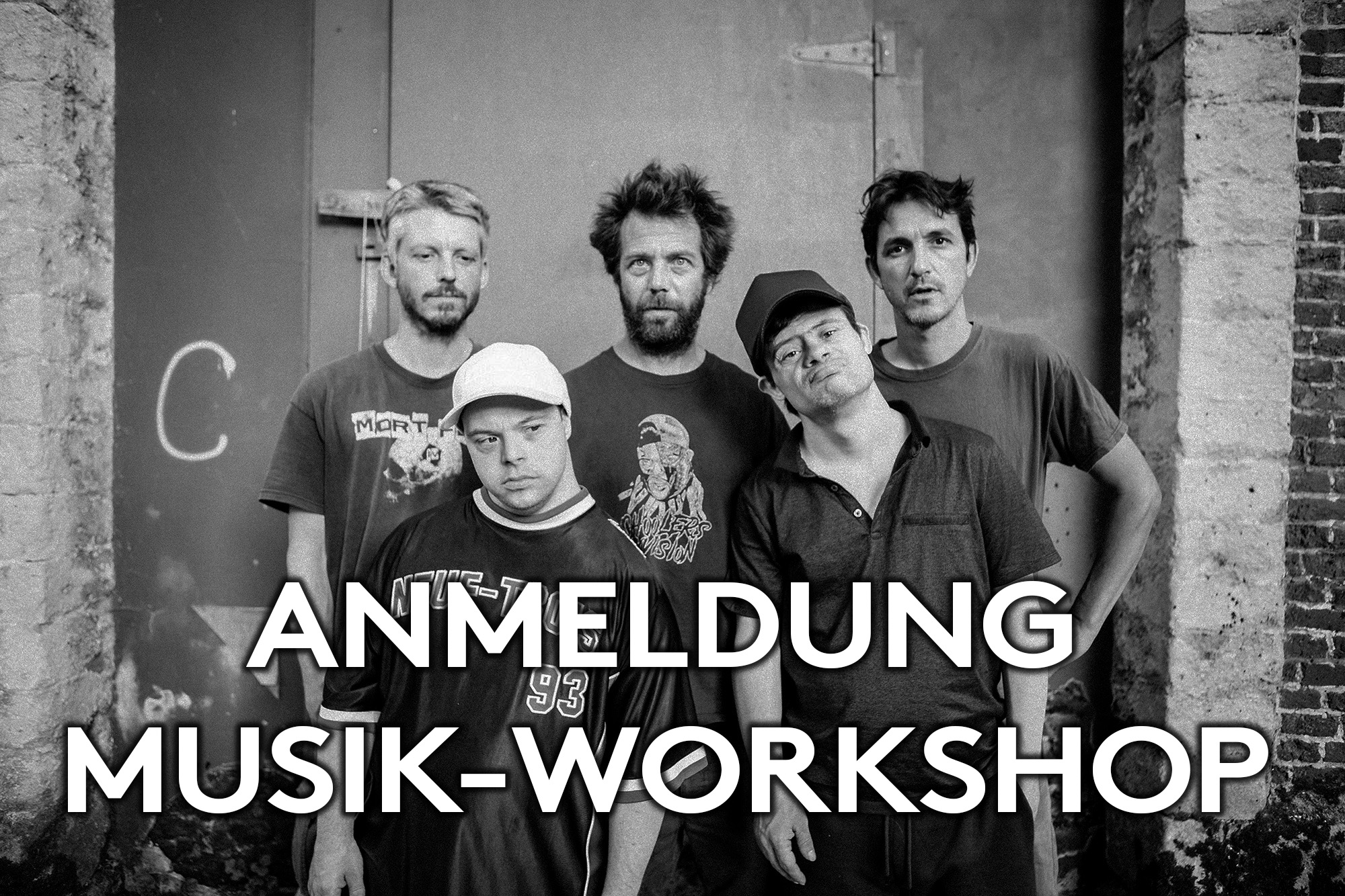 Schwarzweissbild von fünf Männern