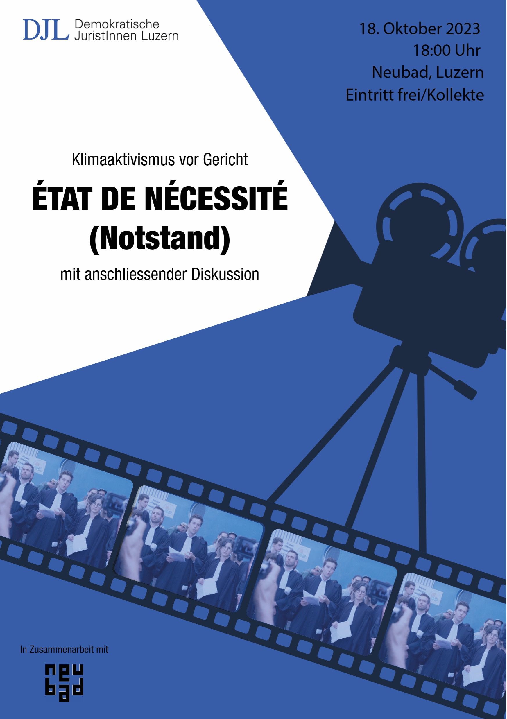 Flyer mit Infos zur Veranstaltung ÉTAT DE NÉCESSITÉ