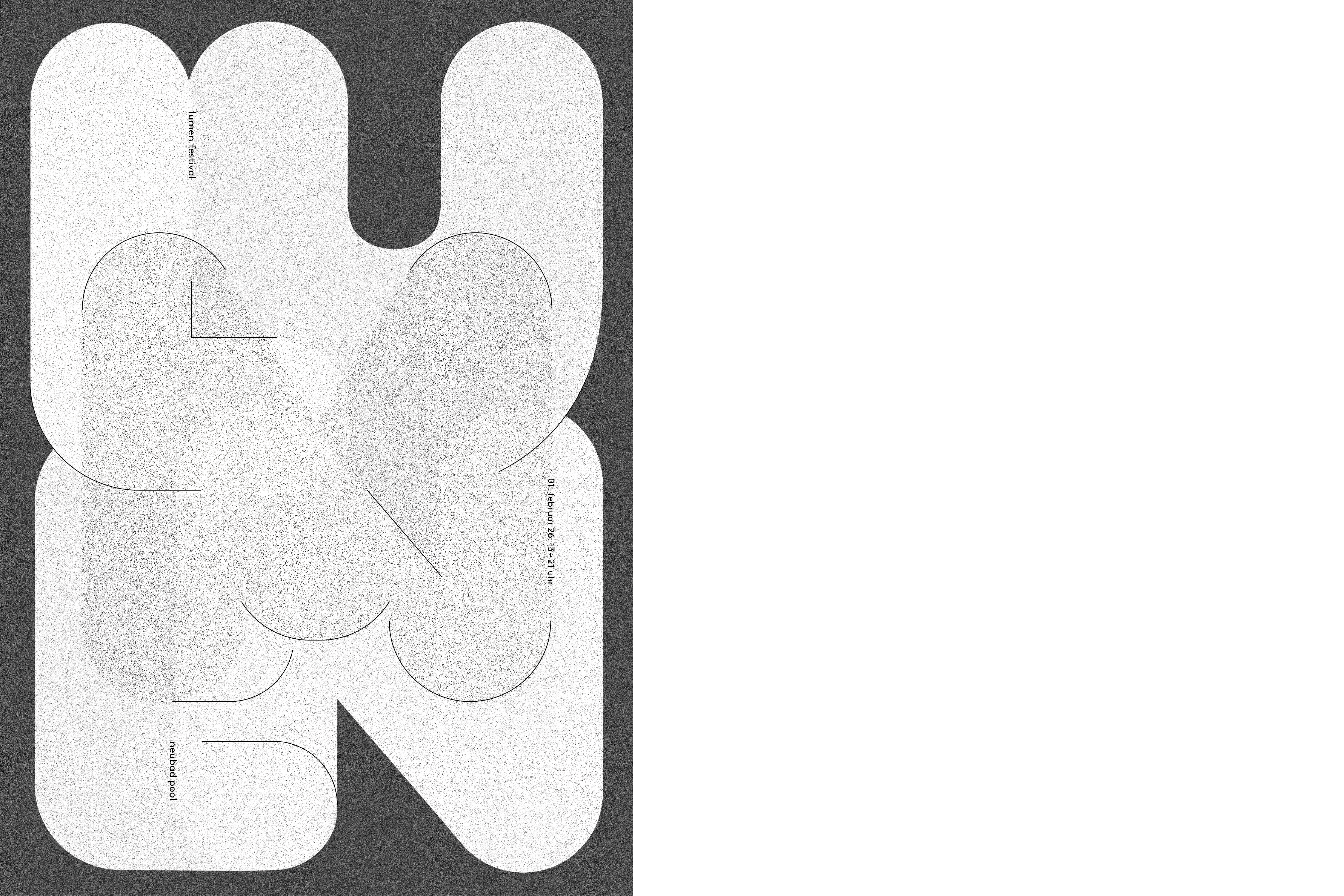 Grosse Buchstaben (LUMEN), die zusammen einen Körper formen