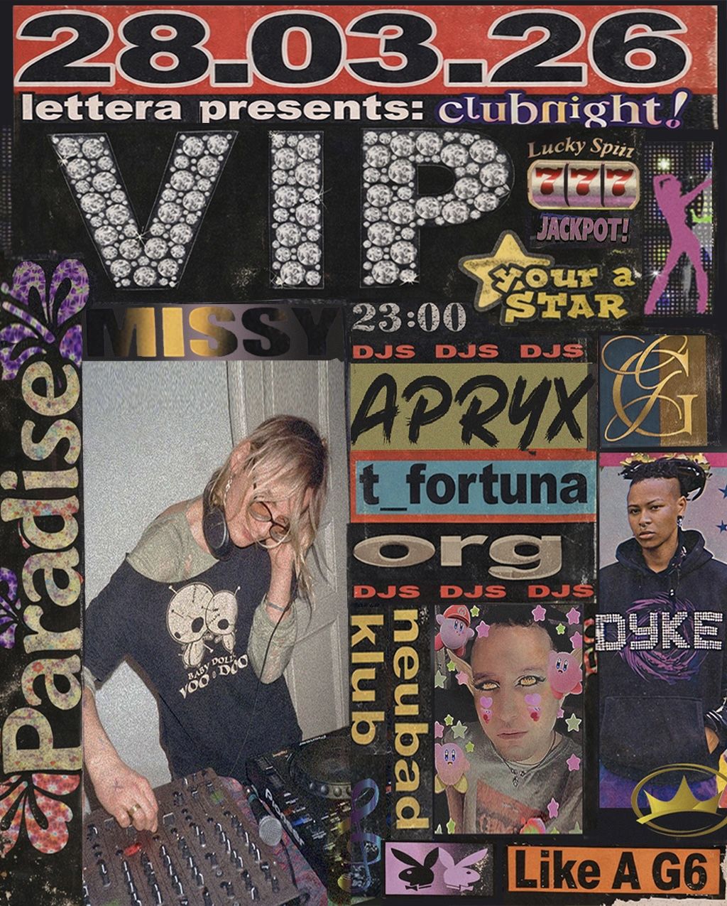 Bunter Werbeflyer mit Glitzertext