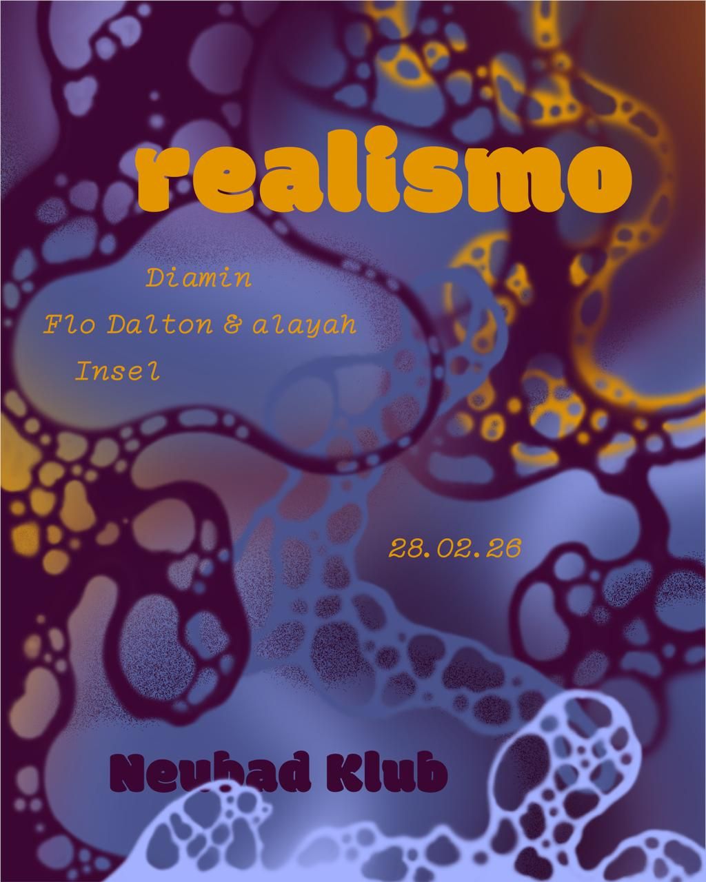 Farbiger Hintergrund mit Orangner Schrift 