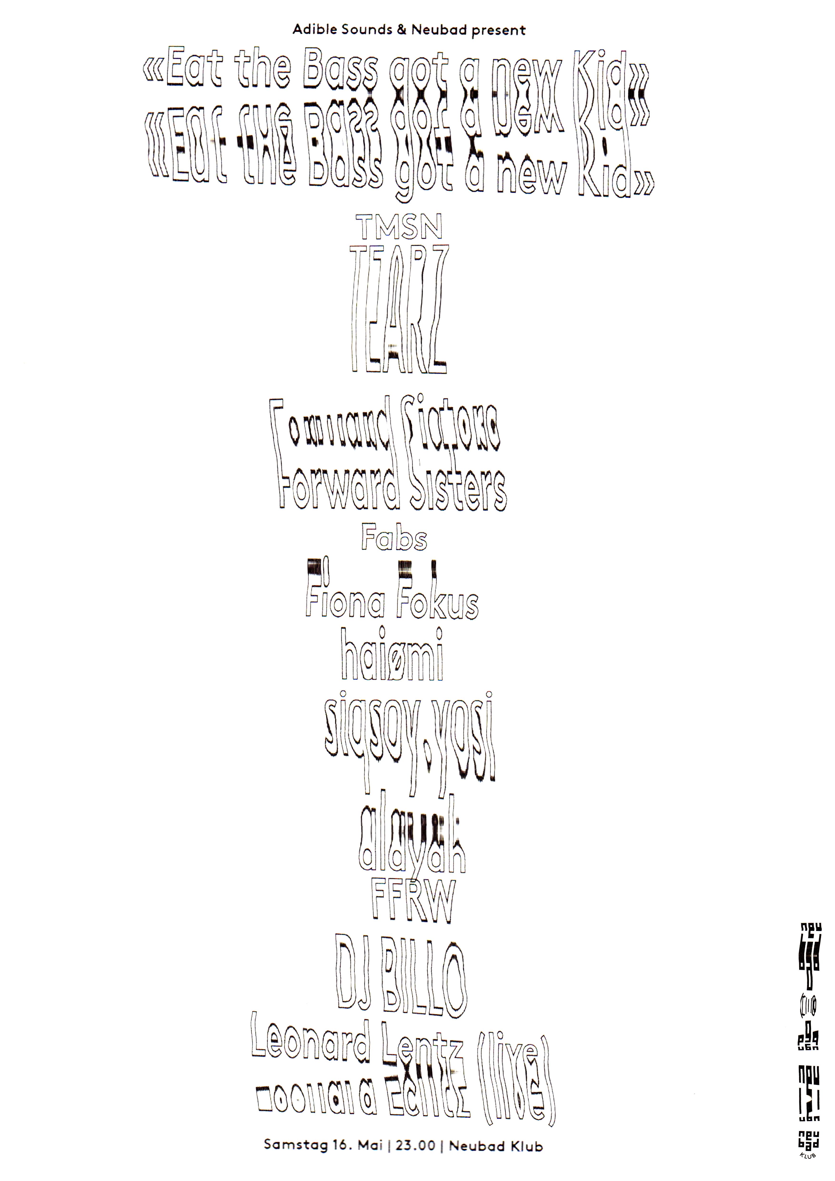 Weisse Schrift, verzogen auf weissem Hintergund