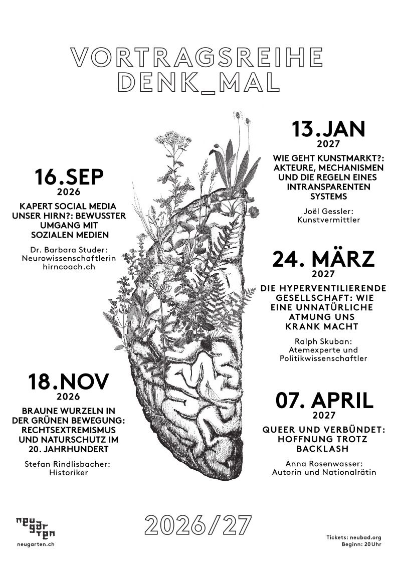 Eine Hirnhälfte, aus der Blumen wachsen