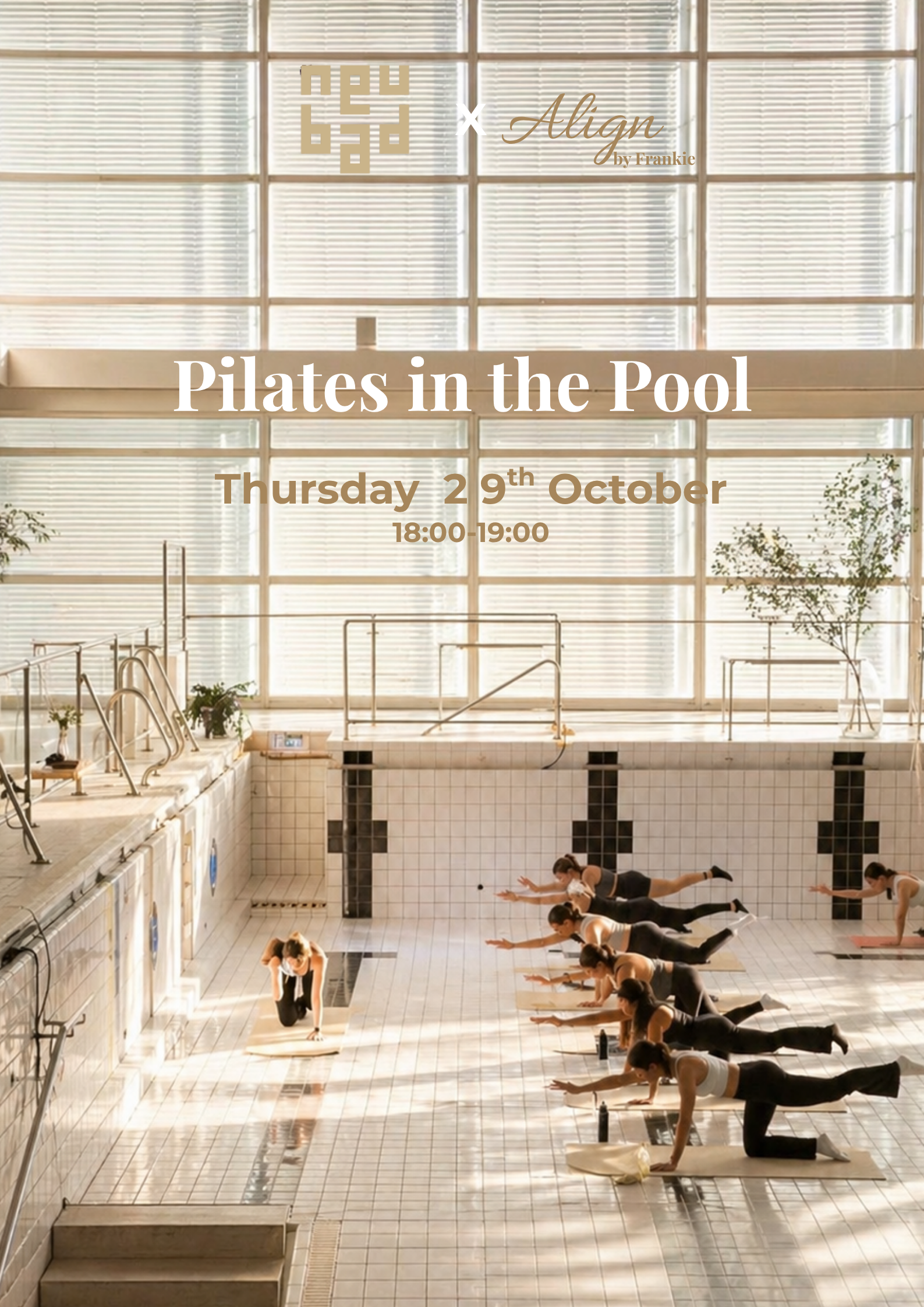 Bild mit Menschen in einer Pilates-Position im Neubad Pool